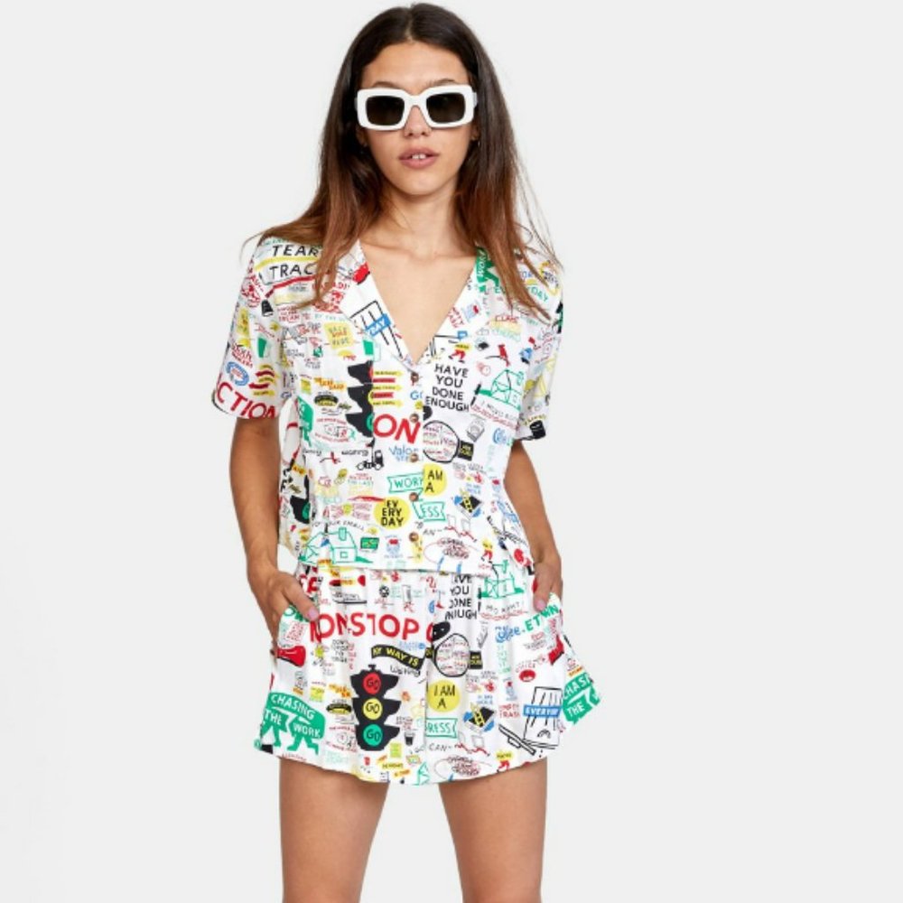 RVCA Espo Vacay Printed Shirt - M/10